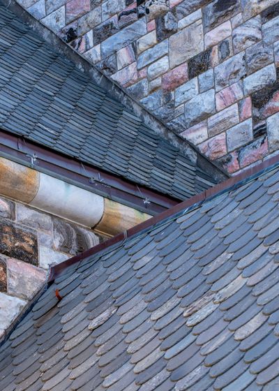 Natural slate roof close-up